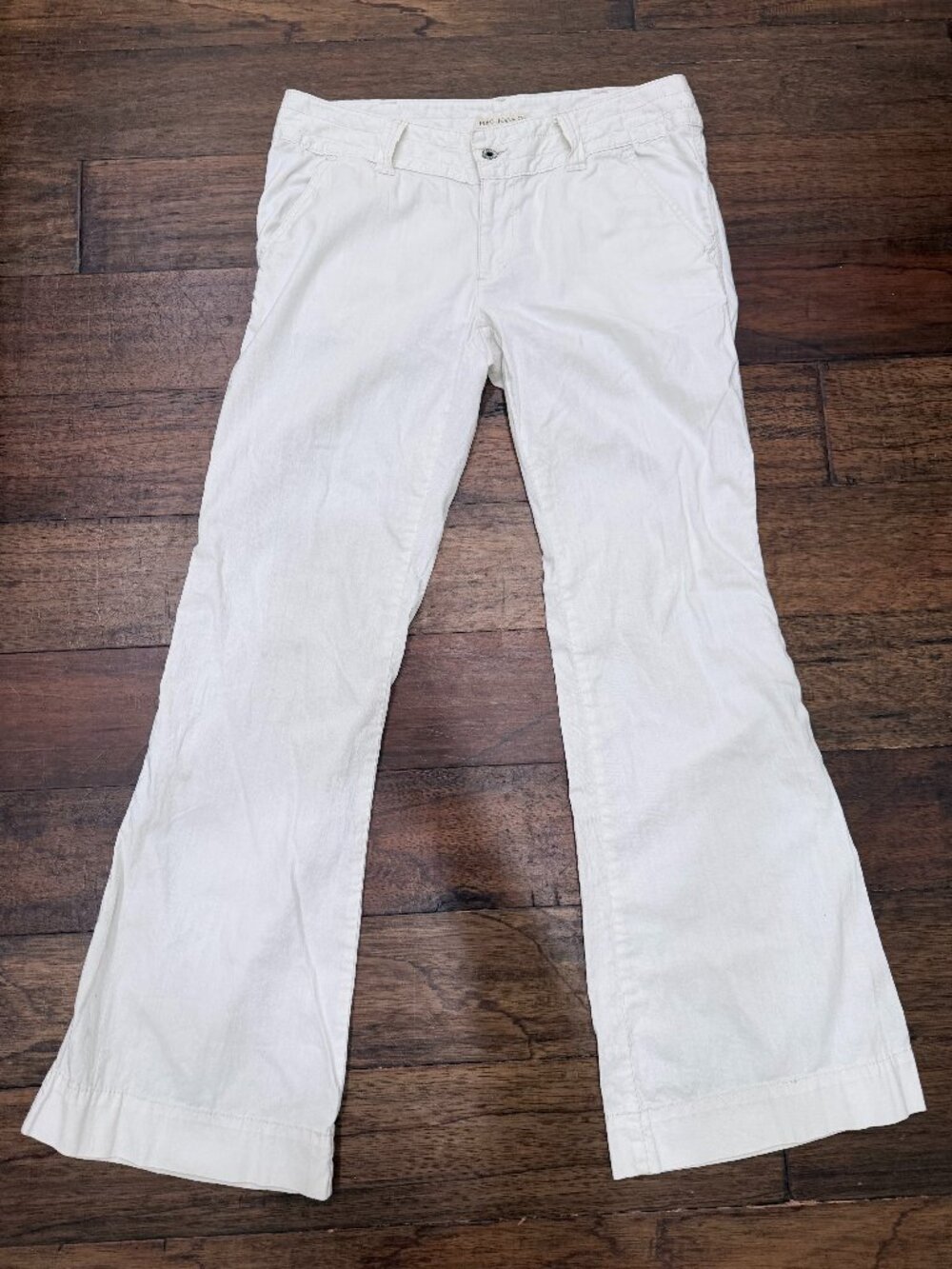 Ralph Lauren Polo Jeans Co White Wide Leg Pants 10 Y2K 100% Cotton
